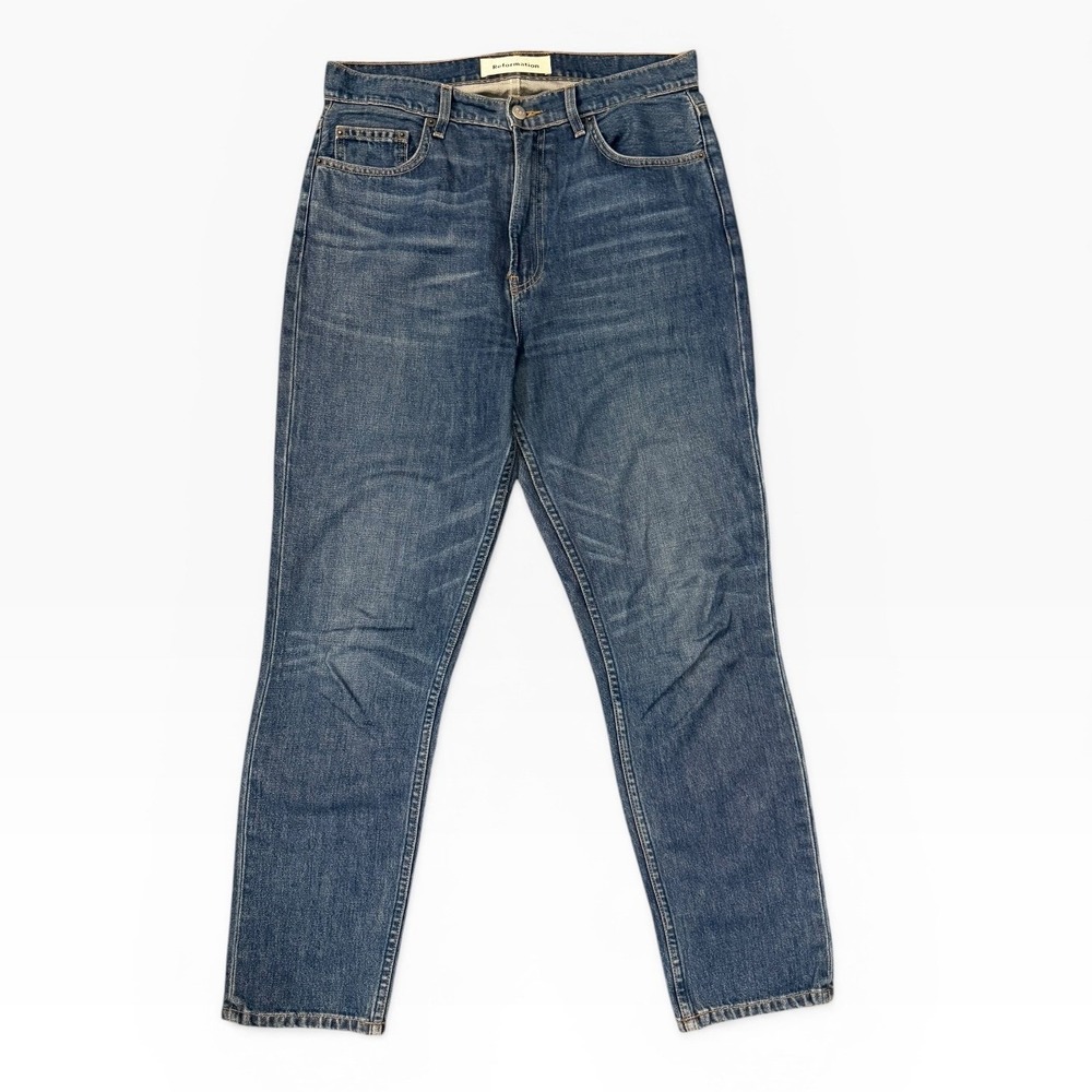 Reformation High Rise Straight Leg Jeans Blue Medium Wash Size 29 (32x28) Boho
